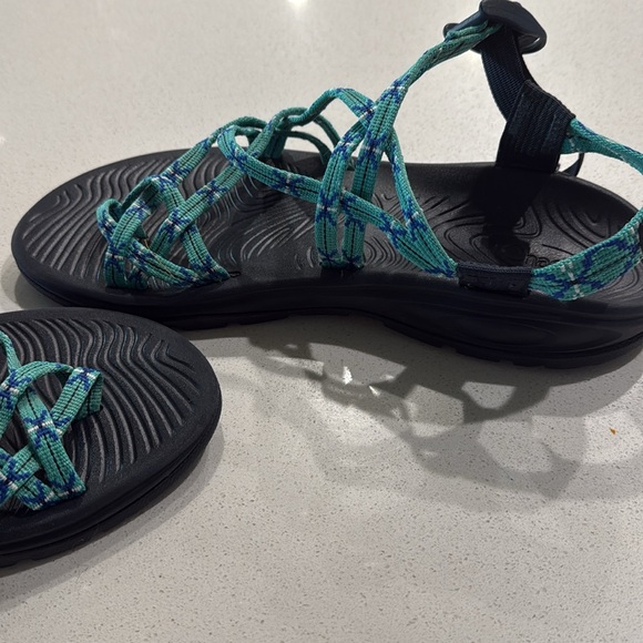 Chaco Women's Sandals - Green and Blue Size 11 - Picture 6 of 9